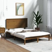 vidaXL Bedframe massief hout honingbruin 120x190 cm 4FT Small Double