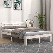 vidaXL Bedframe massief hout wit 140x190 cm