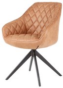 Eetkamerstoel - Collins - lederlook Soft cognac