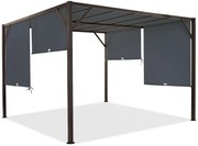 Metalen terraspergola Santorini 3 x 3 m bruin-antraciet Garden Point