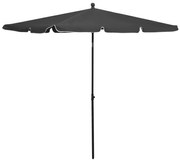 vidaXL Parasol met paal 210x140 cm antracietkleurig