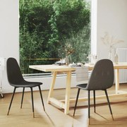 vidaXL Eetkamerstoelen 2 st stof donkergrijs