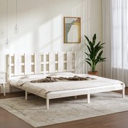 vidaXL Bedframe massief hout wit 180x200 cm 6FT Super King