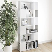 vidaXL Boekenkast/kamerscherm 80x24x186 cm spaanplaat hoogglans wit