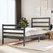 vidaXL Bedframe massief grenenhout grijs 75x190 cm 2FT6 Small Single