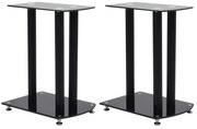 vidaXL Speaker standaard 2 st aluminium veiligheidsglas zwart