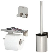Tiger Colar Toilet Accessoireset - toiletrolhouder - met planchet - toiletborstelhouder - handdoekhaak - zelfklevend - gepolijst RVS 1314400302