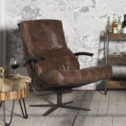 Het Anker Rasmus/Quartus/Quabbus Lederen Fauteuil Industrieel Met Arm Samenstellen