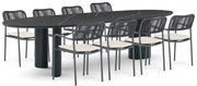 Tuinset 8 personen 300 cm Aluminium/rope Grijs Coco Penya/Weave