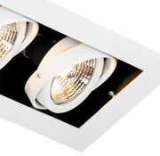 Set van 6 Moderne inbouwspot wit 2-lichts verstelbaar - Oneon 70 GU10 Scandinavisch Binnenverlichting Lamp