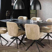 Deens Ovale Eettafel Marmer Look 215x105 Cm - 215 X 105cm.