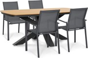Tuinset 4 personen 180 cm Aluminium Grijs Lifestyle Garden Furniture Timo/Camila