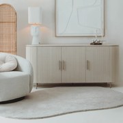 Tower Living Beige Dressoir Met Ribbels 180 Cm Corbetta - 180x45x80cm.