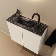 Mondiaz Ture DLux toiletmeubel 60cm talc met wastafel lava midden met kraangat