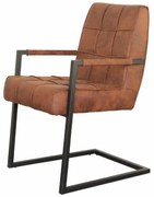 Eetkamerstoel - Jupiter - stof Cowboy retro lederlook cognac