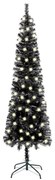 vidaXL Kerstboom met LED's smal 150 cm zwart