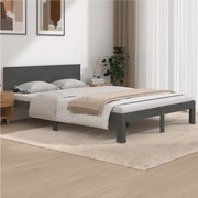 vidaXL Bedframe massief grenenhout grijs 140x190 cm