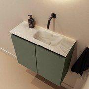 Mondiaz Ture DLux toiletmeubel 60cm army met wastafel ostra rechts zonder kraangat