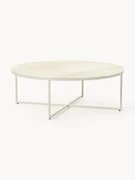 Ronde XL salontafel Antigua met glazen tafelblad in marmerlook