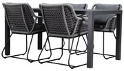 Savona Ardore dining tuinset 180x90xH75 cm 5 delig antraciet rope aluminium