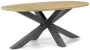 Dining Tuintafel ovaal 200 x 110 cm Teak Old teak greywash Brookline