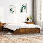 vidaXL Bedframe massief hout honingbruin 140x190 cm