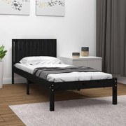 vidaXL Bedframe massief grenenhout zwart 100x200 cm