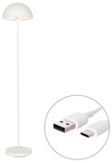 LED Buiten vloerlamp mushroom wit oplaadbaar 3-staps dimbaar - Keira Modern IP44 Buitenverlichting rond Lamp