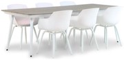 Tuinset 6 personen 240 cm Kunststof /Aluminium/polywood Wit Lifestyle Garden Furniture Salina/Yala
