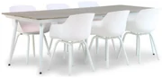Tuinset 6 personen 240 cm Kunststof /Aluminium/polywood Wit Lifestyle Garden Furniture Salina/Yala