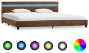 vidaXL Bedframe met LED stof bruin 180x200 cm