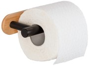 Wenko Orea Turbo-Loc Bamboo toiletrolhouder zwart mat