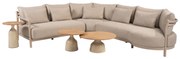 June Mykonos modulaire hoek loungeset 6 delige teak latte 4 Seasons Outdoor