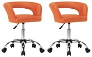 vidaXL Eetkamerstoelen 2 st kunstleer oranje