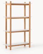 Grote eikenhouten wandrek Alex met glazen planken