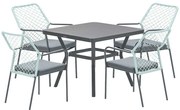 Garden Impressions Ross tuinset 5-delig zacht groen - Mina tuintafel 90x90 cm