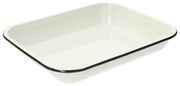 Ovenschaal, emaille, wit/zwart, 34 x 27 cm