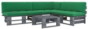 vidaXL 4-delige Loungeset pallet met kussens grijs geïmpregneerd hout