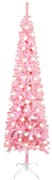 vidaXL Kerstboom met LED's smal 120 cm roze