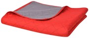 vidaXL 131555  Double-sided Quilted Bedspread Red and Grey 170x210 cm