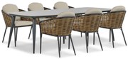 Tuinset 6 personen 240 cm Aluminium/wicker Grijs Lifestyle Garden Furniture Nice/Vienna