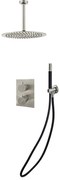 Saniclear Exclusive Pro volledig 304 RVS inbouw regendouche 20cm met staaf handdouche plafondmontage