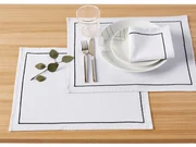 Set van 4 placemats gewassen linnen/katoen Métis Bourdon