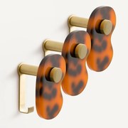 Set van 3 kapstokken in gekleurd acetaat, Paula