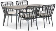 Tuinset 4 personen 180 cm Aluminium/Wicker Zwart De Laan Projects