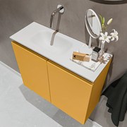 Mondiaz Ture 60cm toiletmeubel ocher met wastafel talc links geen kraangat