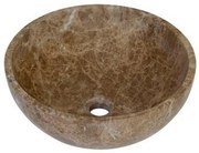 Plieger Round waskom - 38x38x13.6cm - marmer bruin 1174001