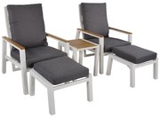 Lesli Living  Lounge Tuinstoelen - Duoset Coda - Wit - Lesli Living