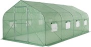 Folie tunnel met metalen frame 3x6m Garden Point groen met 2 paar deuren