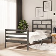 vidaXL Bedframe massief grenenhout grijs 100x200 cm